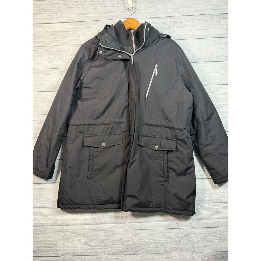 Harve Benard Women’s 2X Black Hooded Insulated Parka Coat Plus Size Bin A